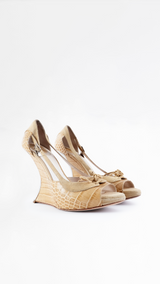 Dior Crocodile Embossed Heels - EU 39