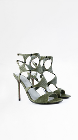 Sergio Rossi Pelle Broadway Python Heels - EU 37.5