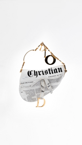 Dior Galliano Newspaper Mini Saddle Bag
