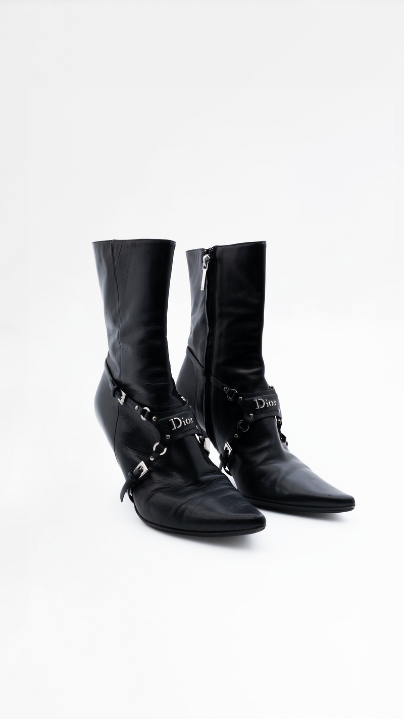Dior Leather Bondage Boots