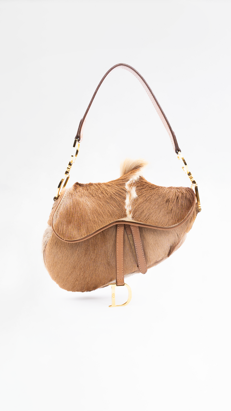 Dior Mohawk Fur Mini Saddle Bag