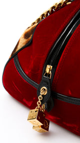 Dior Leopard Print Pony Hair Gambler Dice Bag