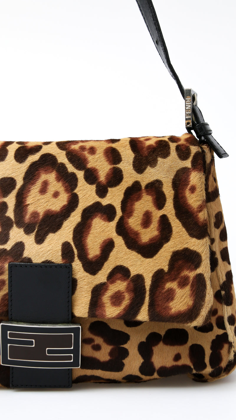 Fendi Pony Fur Leopard Mamma Baguette Bag