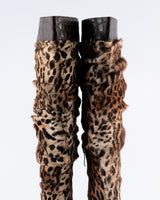 Gianmarco Lorenzi Leopard Print Knee High Boots - EU 38