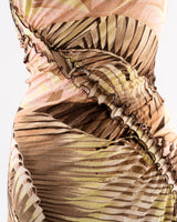 Roberto Cavalli Palm & Orchid Print Dress