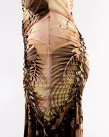 Roberto Cavalli Palm & Orchid Print Dress