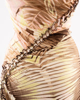 Roberto Cavalli Palm & Orchid Print Dress