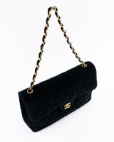 Chanel Velvet Medium Classic Single Flap Bag
