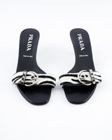 Prada Zebra-Print Calf Half Mules  - EU 37.5