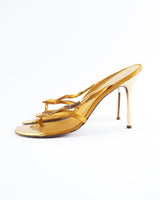 Giuseppe Zanotti Gold Snake Heels - EU 40