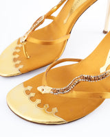 Giuseppe Zanotti Gold Snake Heels - EU 40