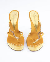 Giuseppe Zanotti Gold Snake Heels - EU 40