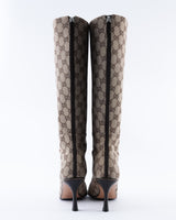 Gucci Monogram Knee High Boots  - EU 38