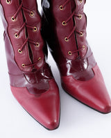 Dior Monogram Red Patent CD Boots - EU 39
