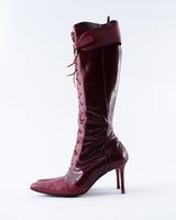 Dior Monogram Red Patent CD Boots - EU 39