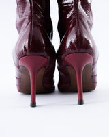 Dior Monogram Red Patent CD Boots - EU 39