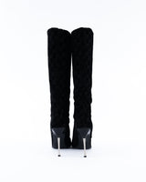 Gucci X Tom Ford Monogram Velvet Knee High Boots  - EU 37.5