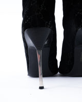 Gucci X Tom Ford Monogram Velvet Knee High Boots  - EU 37.5