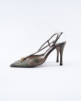 Dior Camouflage Lock and Key Slingback Heels - EU 38