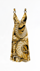 Roberto Cavalli Snake Print Dress
