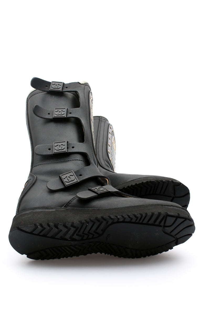 Chanel Biker Logo Boots