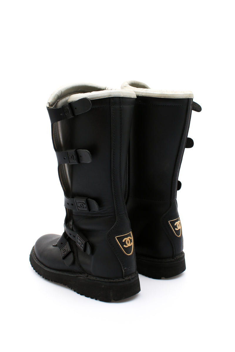 Chanel Biker Logo Boots