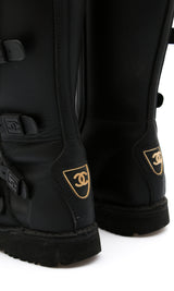 Chanel Biker Logo Boots