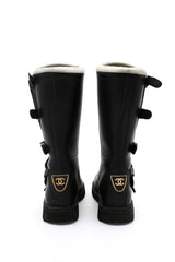 Chanel Biker Logo Boots