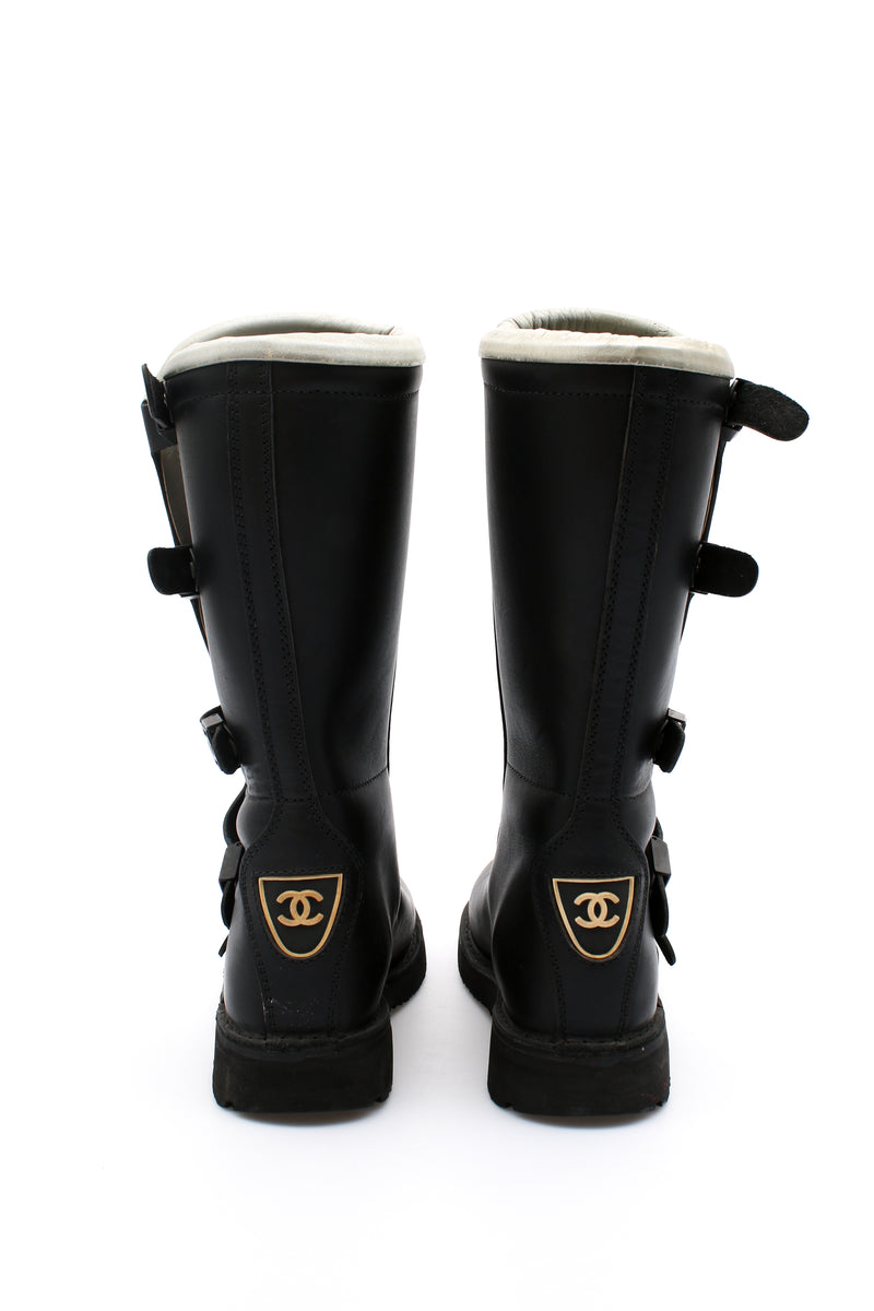 Chanel Biker Logo Boots