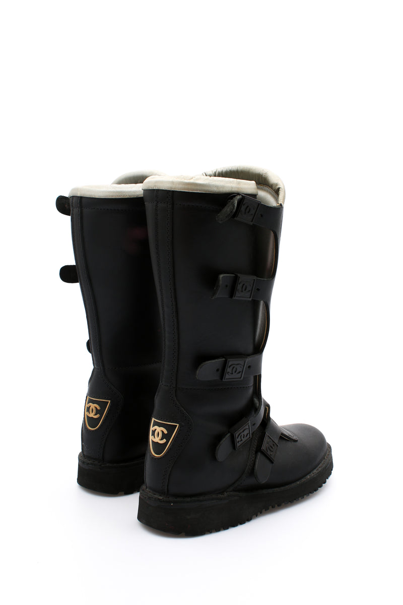 Chanel Biker Logo Boots