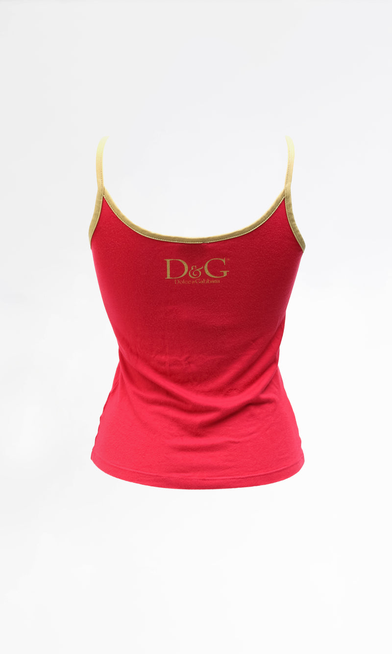Fine-rib tank top with crystal DG logo