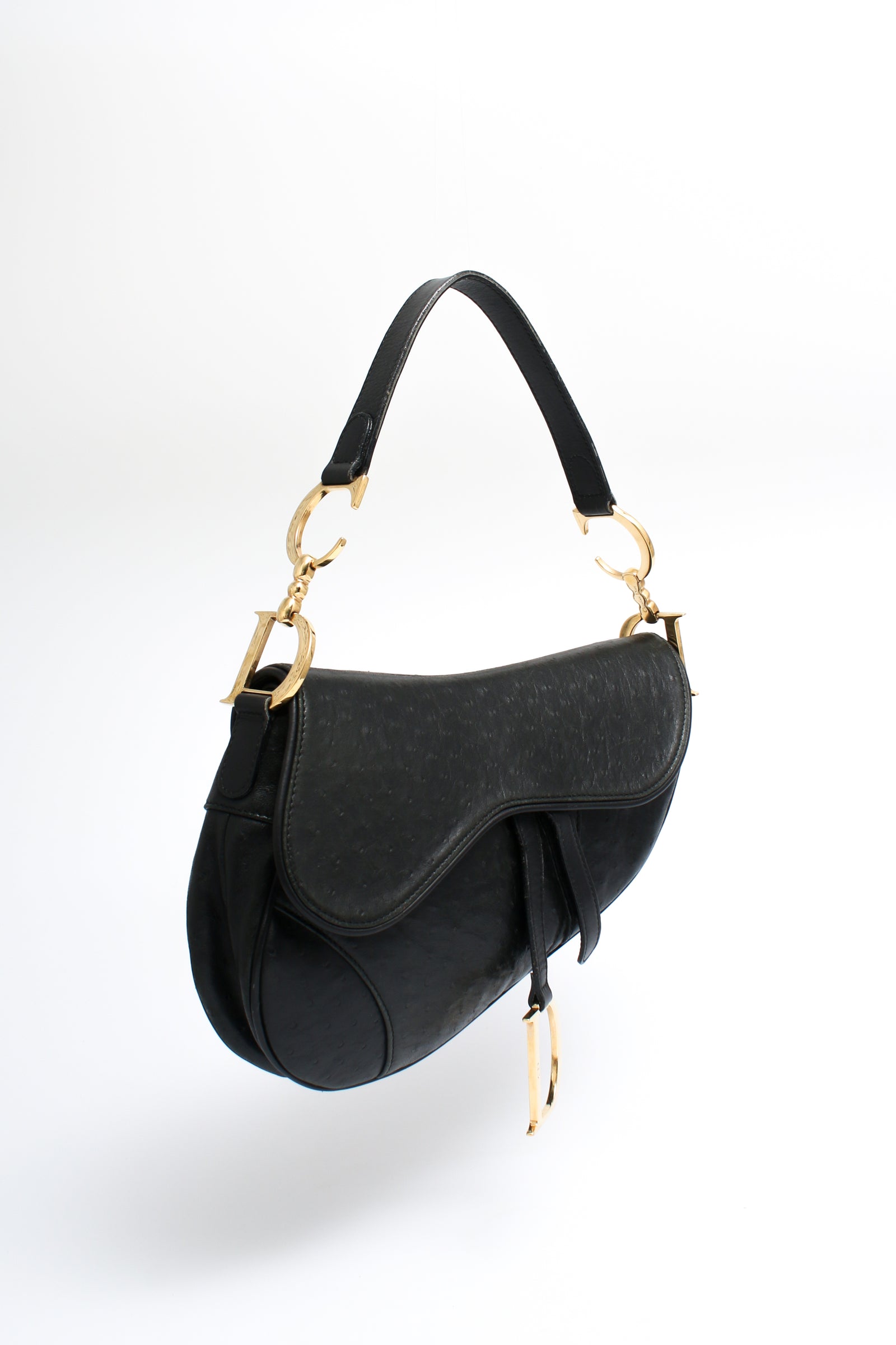 Dior Ostrich Embossed Leather Saddle Bag – Jean Vintage
