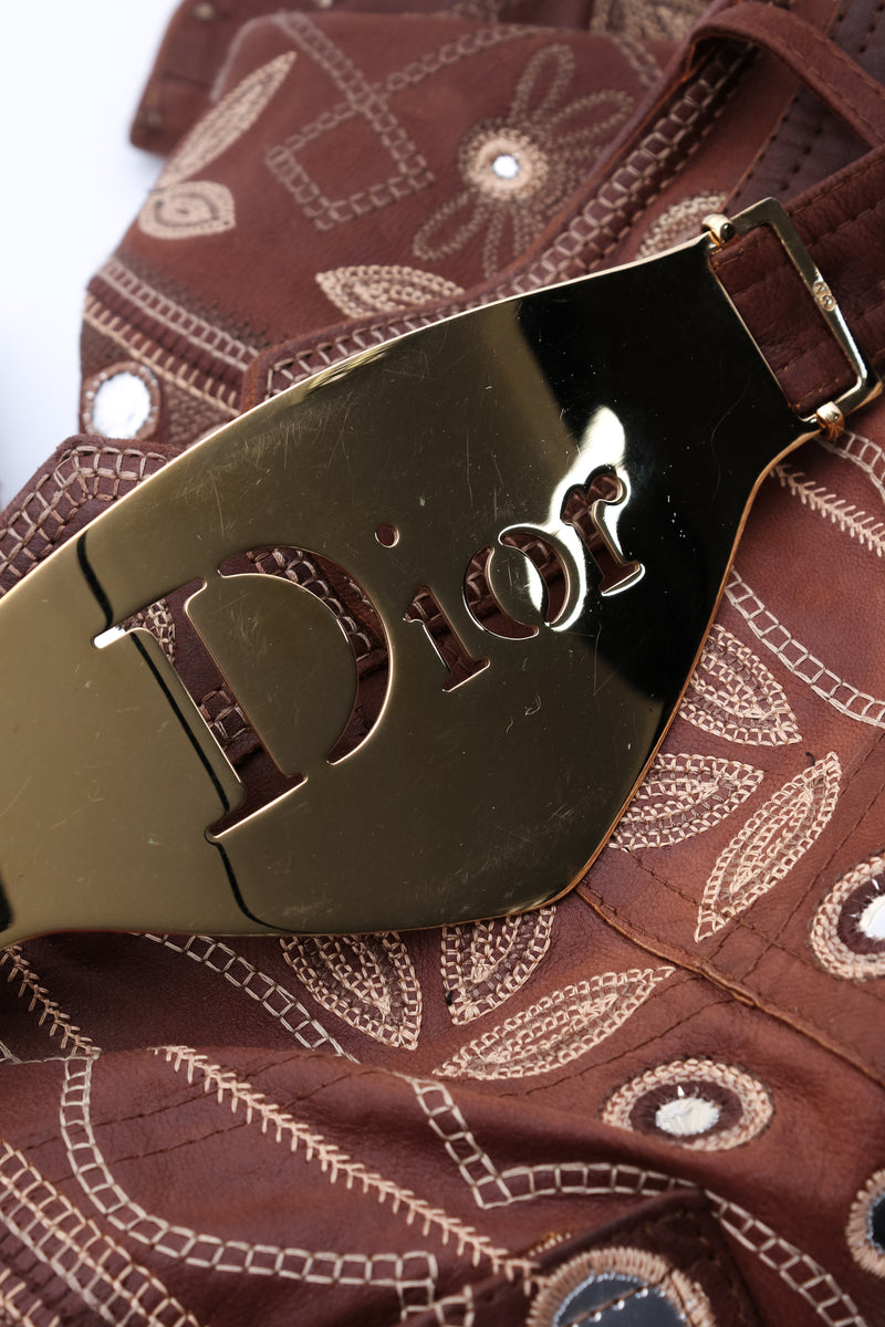 Dior Logo Plate Leather Trousers