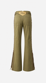 Dior Logo Plate Khaki Green Trousers