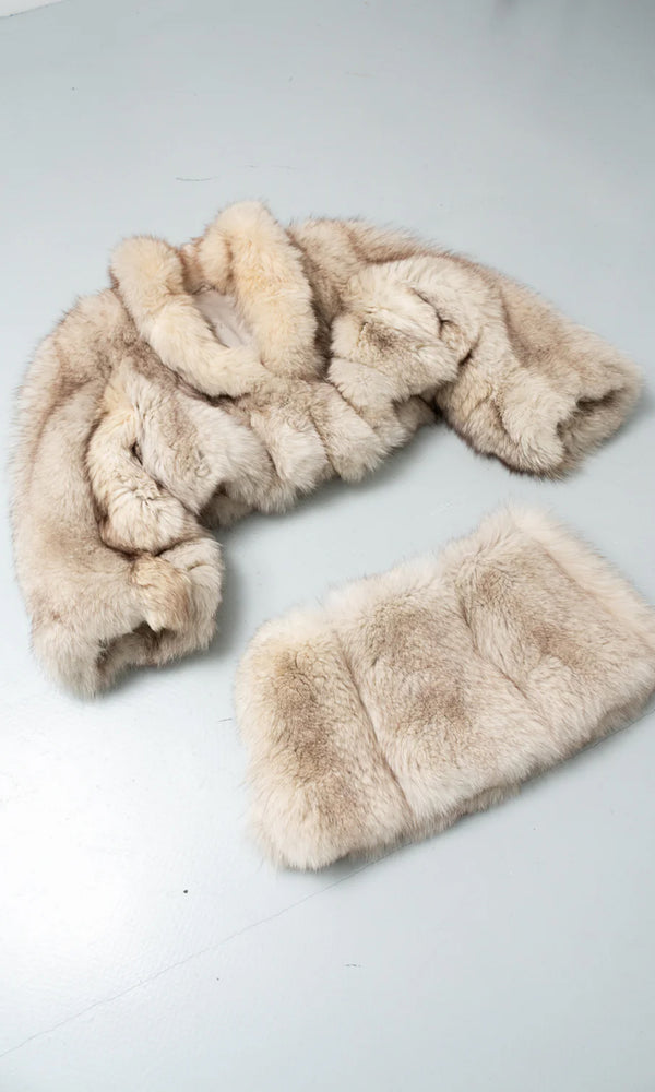 Custom Fur Jacket and Skirt Set