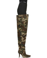 VETEMENTS Thigh-High Camo Boots