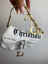 Dior Galliano Newspaper Mini Saddle Bag