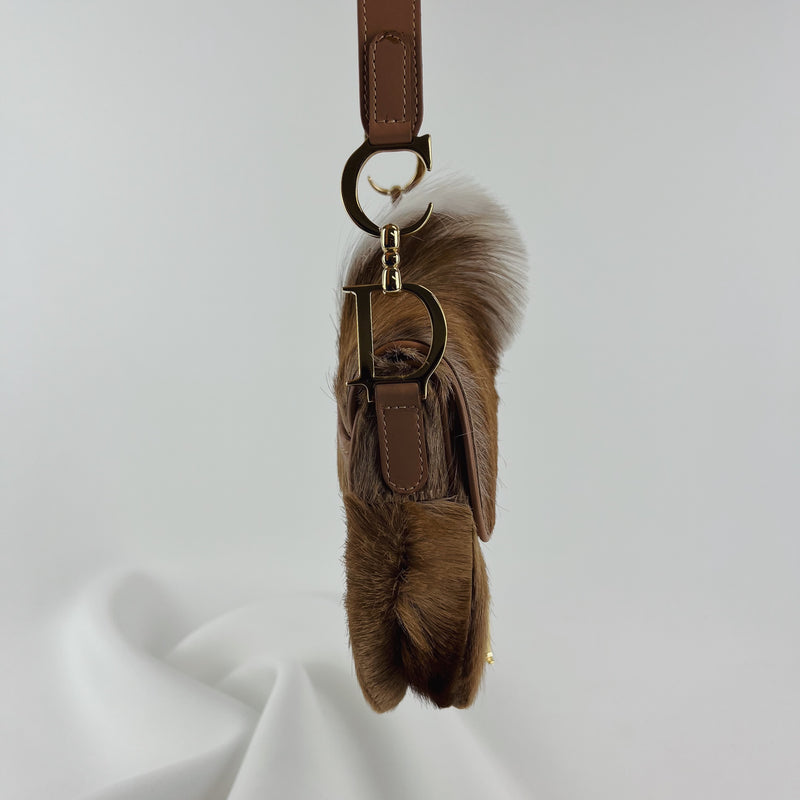 Dior Mohawk Fur Saddle Bag