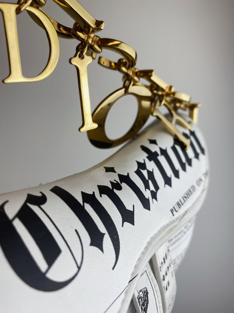 Dior Galliano Newspaper Mini Saddle Bag