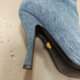 Versace Denim Thigh High Boots