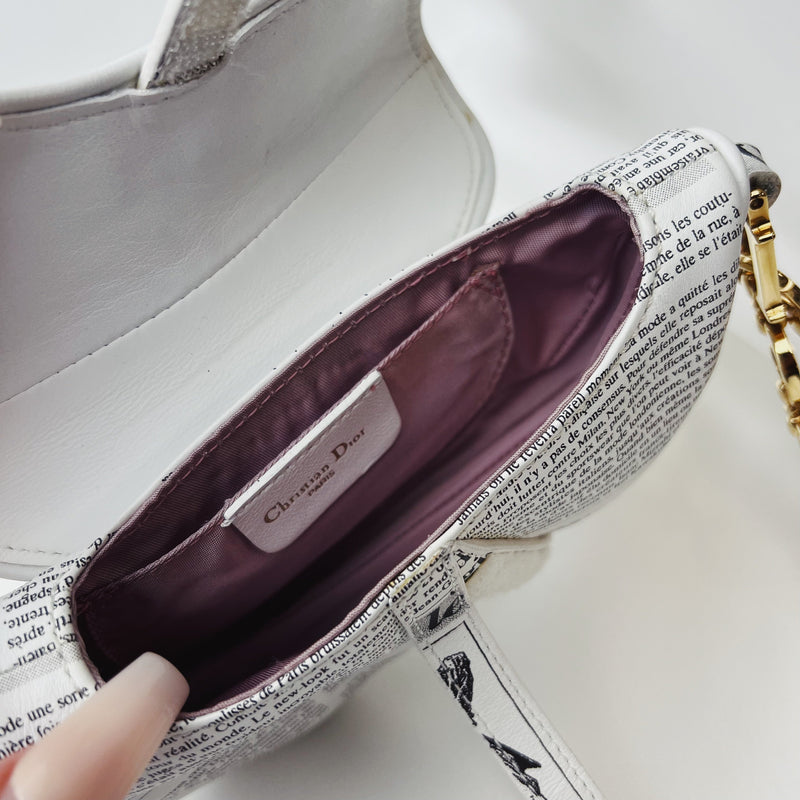 Dior Galliano Newspaper Mini Saddle Bag